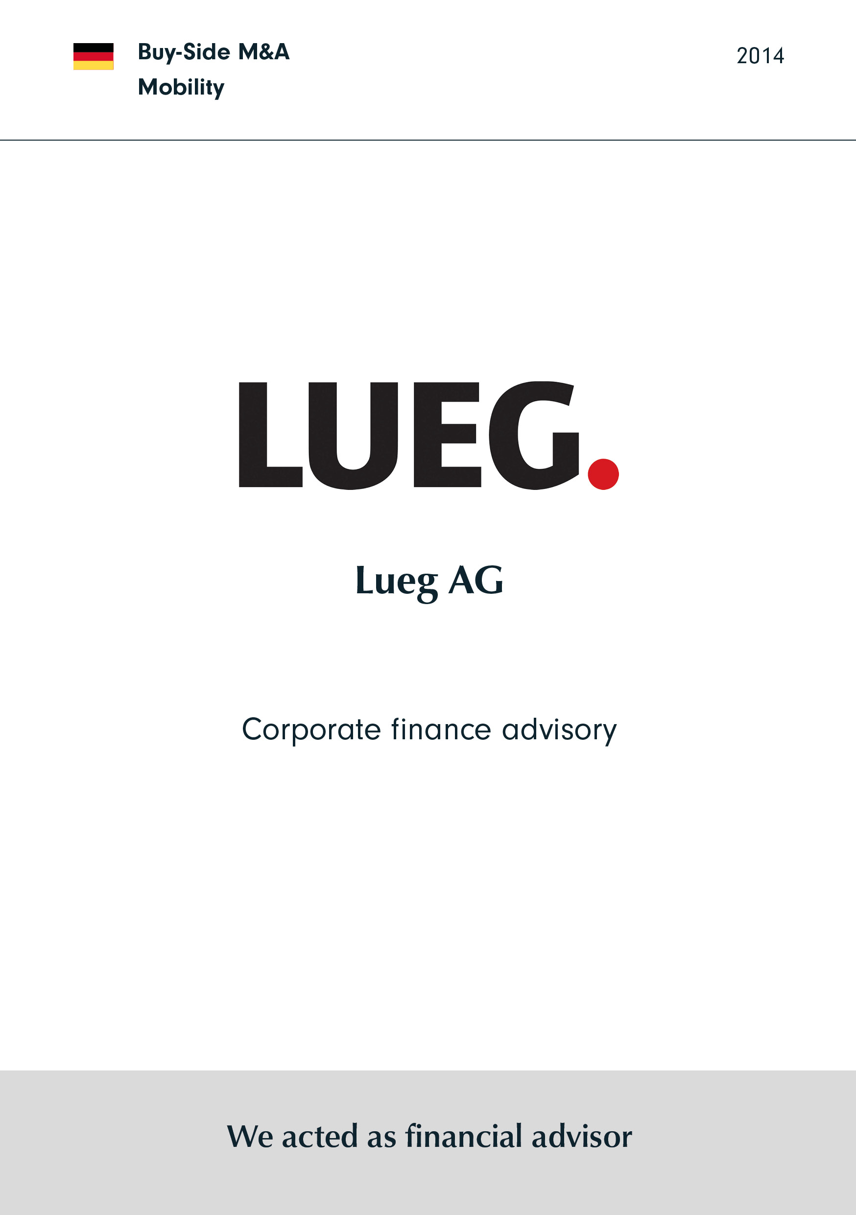 Lueg AG | Corporate finance advisory