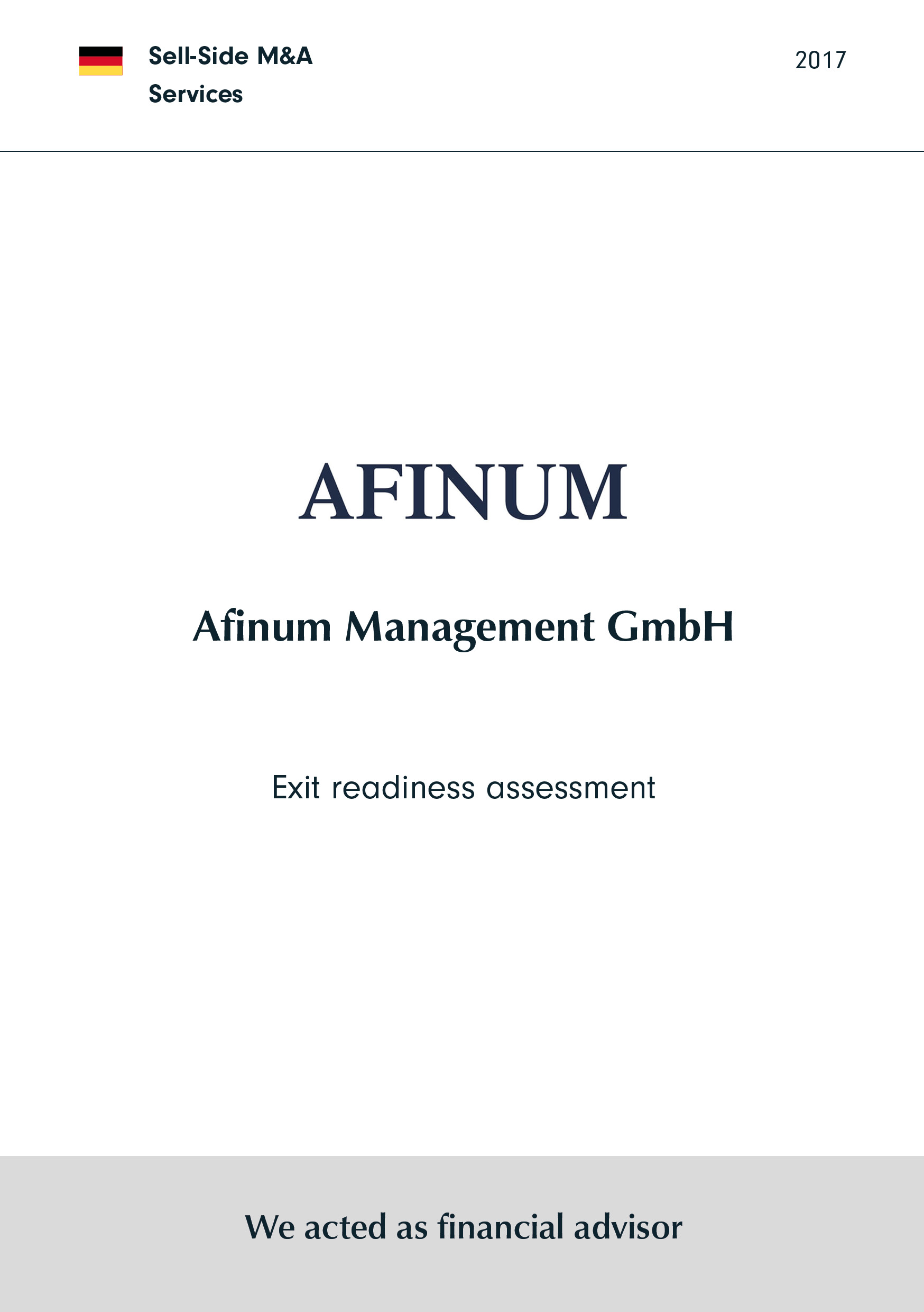 Afinum | Exit readiness assessment