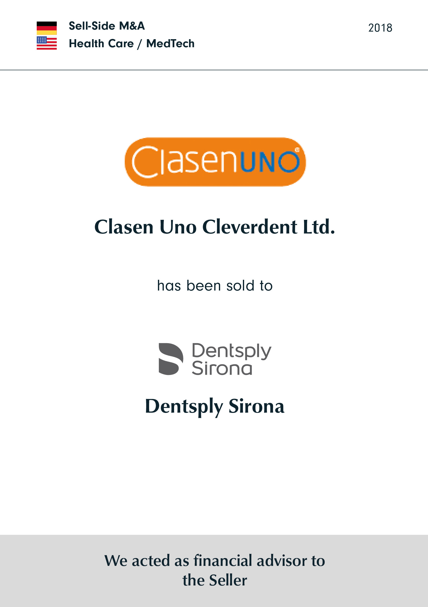 Cleverdent Ltd. has been sold to Dentspy Sirona