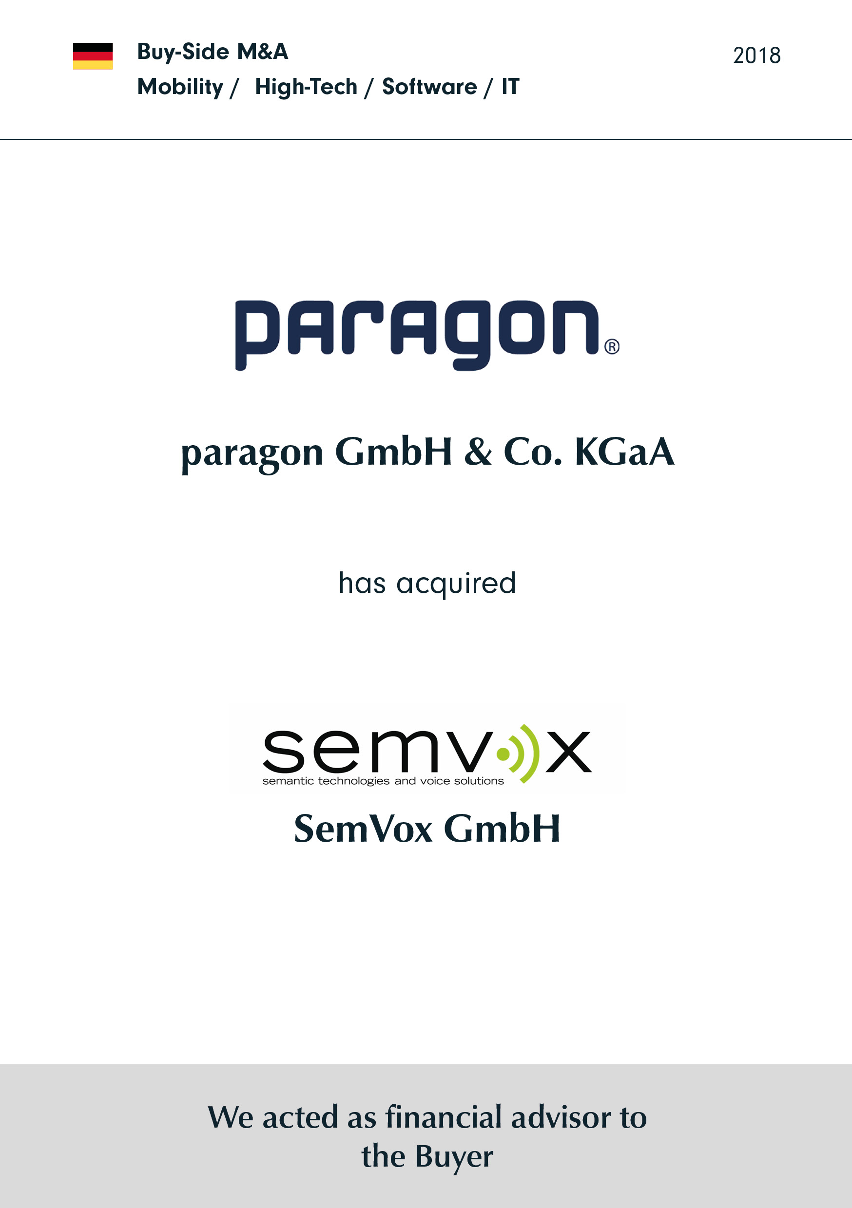 paragon | has acquired | SemVox