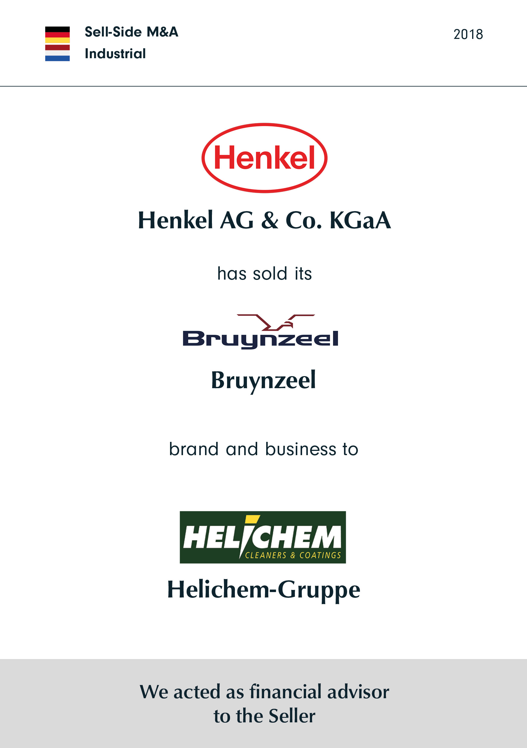 Henkel has sold its Bruynzeel brand and business to Helichem