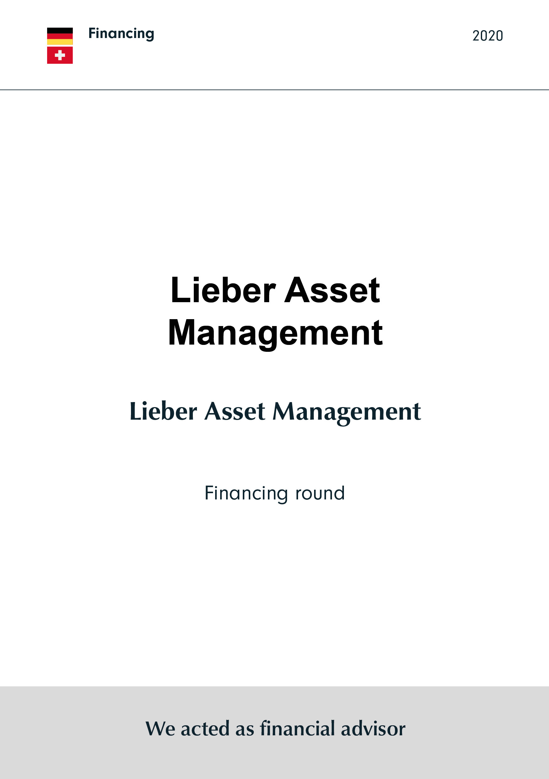 Lieber Asset Management | Finanzierungsrunde