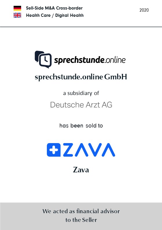 BELGRAVIA & CO. advised Deutsche Arzt AG on the sale of sprechstunde.online GmbH to Zava