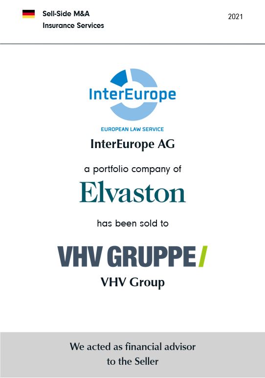 BELGRAVIA & CO. advised Elvaston Capital on the sale of InterEurope AG European Law Service to VHV Group