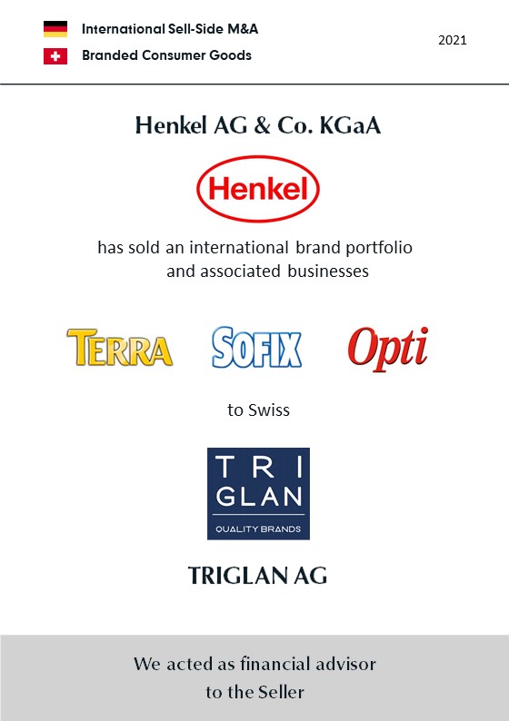 BELGRAVIA & CO. berät HENKEL AG & Co. KGaA beim Verkauf eines internationalen Floor und Furniture Care Markenportfolios (TERRA, SOFIX, Opti) an Schweizer TRIGLAN AG