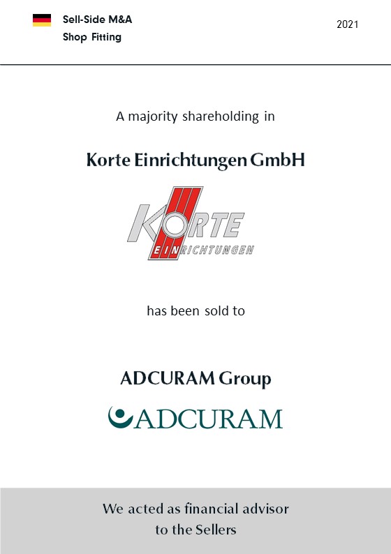 BELGRAVIA & CO. advised the shareholders of German market leader for bakery shop fitting, Korte Einrichtungen GmbH, on the sale of a majority shareholding to ADCURAM Group