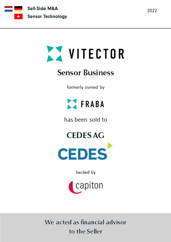 BELGRAVIA & CO. advised FRABA B.V. on the sale of its VITECTOR sensor business to Swiss CEDES AG (backed by capiton)