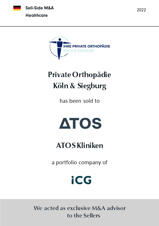 Private orthopedic practices in Cologne and Siegburg sold to ATOS Clinics