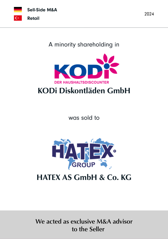 BELGRAVIA & CO. berät KODi Diskontläden bei Verkauf an HATEX